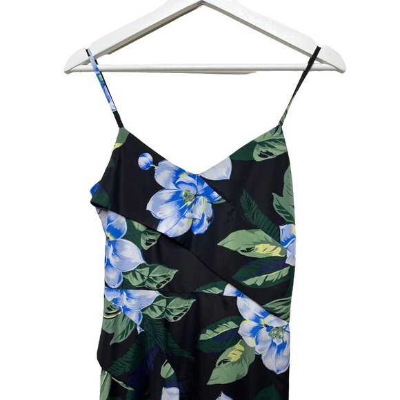 Banana Republic Floral Midi Dress XS Black Blue Boho Resort Style - Picture 4 of 11